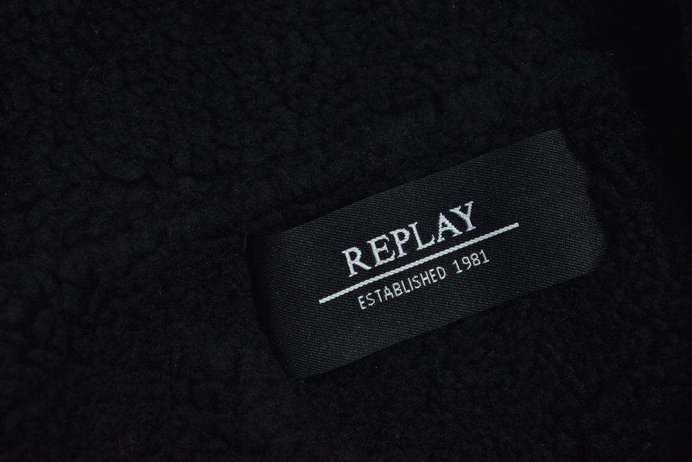 Replay Czarny Wełniany Rozpinany Sweter Męski M