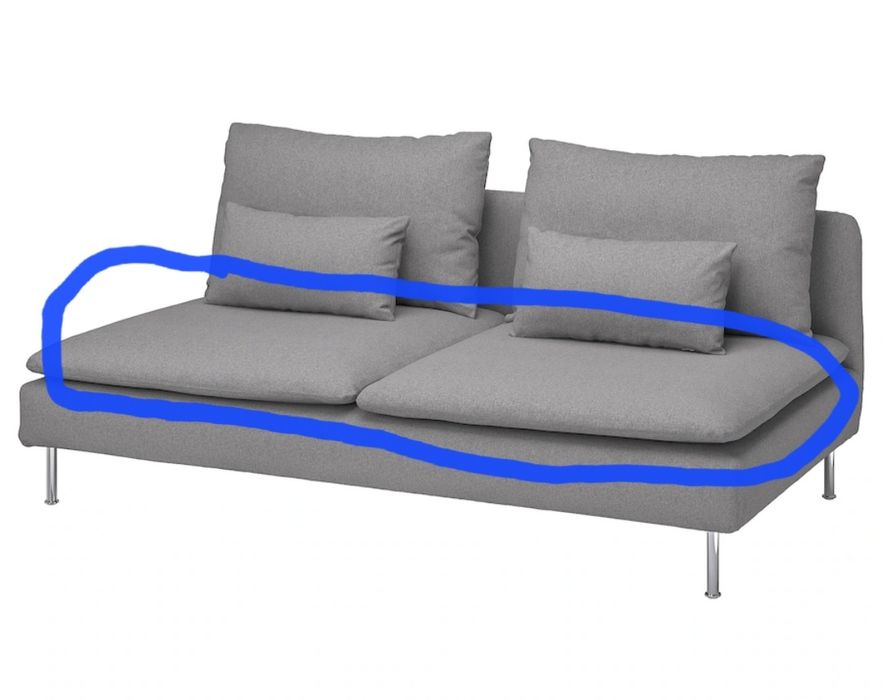 SÖDERHAMN Pokrycie poduszki sekcji 3-osobowej, Tonerud szary