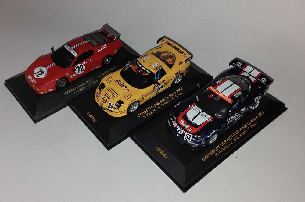 Le Mans, Ferrari BB512, Chevrolet Corvette C5R. IXO. 35€/un.   Vendo miniaturas da minha coleção. Na minha coleção desde 2009.