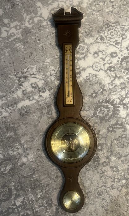 Drewniany barometr ścienny – termometr + higrometr