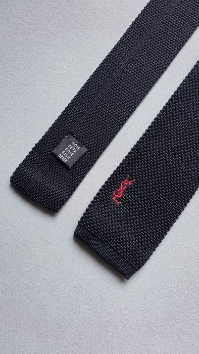 Krawat knit jedwabny YVES SAINT LAURENT