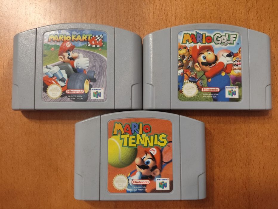 Mario Kart 64 Mario Golf Mario Tennis – Pack Jogos Nintendo 64 PAL Originais Testados