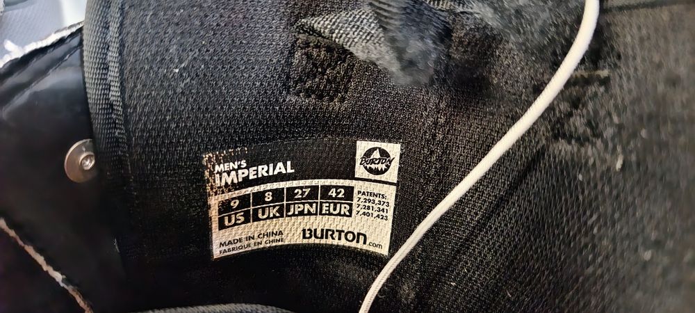 Buty snowboardowe Burton Imperial 42 z wkładką Imprint 3 rozmiar 9m