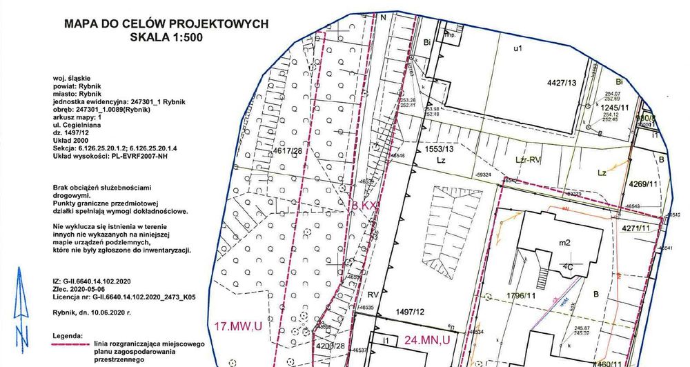 REZERWACJA! 775 m²  ul. Cegielniana, Rybnik – Śródmieście