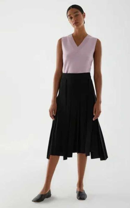 Брендовая Асимметричная юбка со складками COS