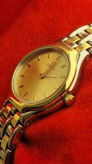 Omega de ville stal i złoto 750