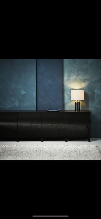 Porta movel tv besta do ikea - preto brilhante