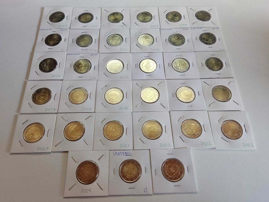 Coleção completa todas as moedas 2€ comemorativas Portugal (BELAS)