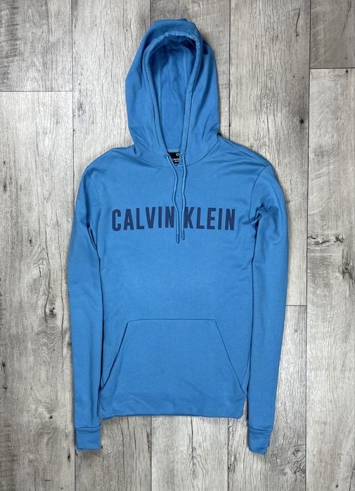 Calvin Klein кофта балахон M размер толстовка с лого голубая