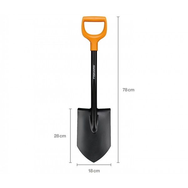 Лопата штикова коротка Fiskars Solid 80 см, 1.35 кг,