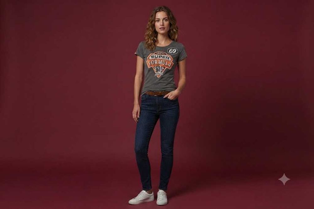Superdry Jpn рр S футболка из меланжевого хлопка женская