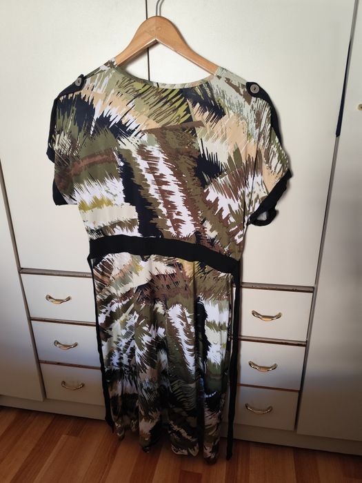 Vestido verde tropa, muito fresco XXL