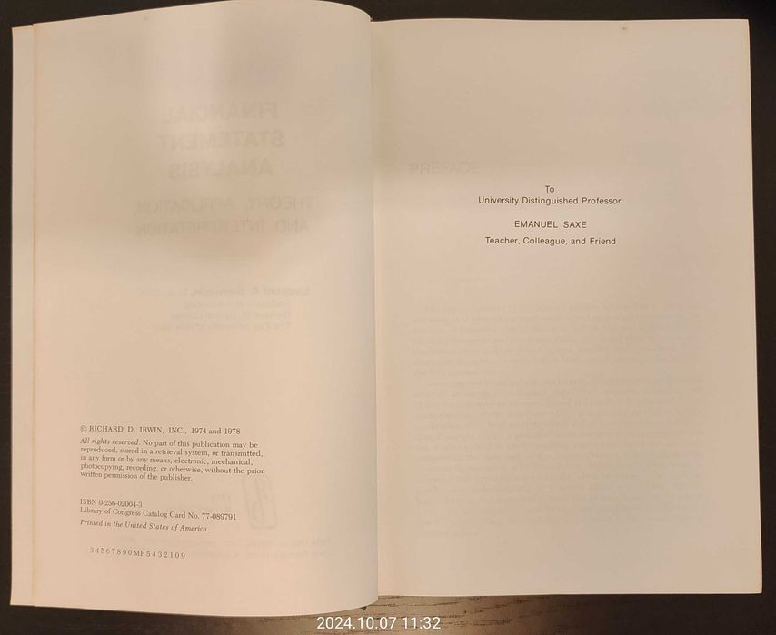 Financial Statement Analysis, Theory. (Leopold A. Bernstein, 1978)