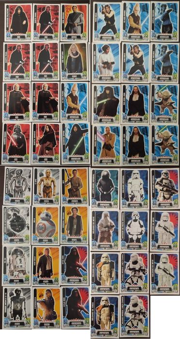 Cartas Star Wars Force Attax - 105 Cartas + 10 Prateadas