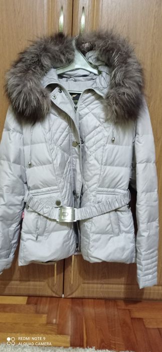 Жіночий пуховик з натуральним хутром  xxl