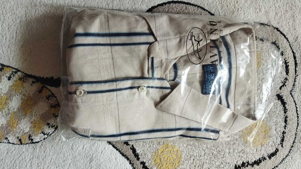 Koszula Męska Jack Polo Nowa kratka jasny kremowy 5xl/52