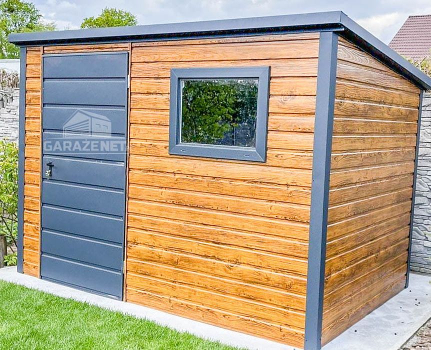 SCHOWEK DOMEK OGRODOWY 3X2M - Drzwi - Okno - Drewnopodobny TS744