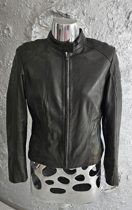 Venezia skóra naturalna kurtka Oliwkowa rpz L