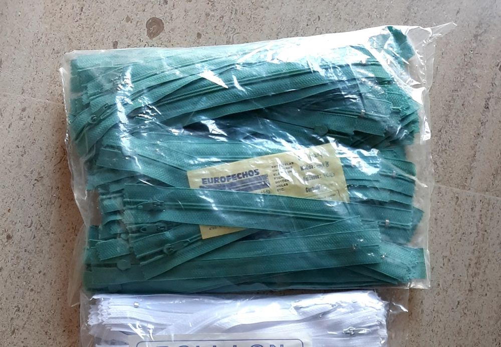 Fechos de correr, 18cm (saco fechado)