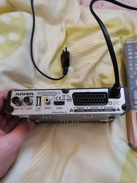 1 dekoder DVB-T dvbt Ferguson Ariva T650i zpilotem uniwersalnym 3947#