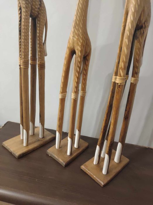 Żyrafy Drewniane Rodzina Zestaw 3 sztuk