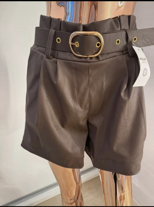 Czekoladowe spodenki szorty z wysokim stanem rozmiar XL 42 nowe