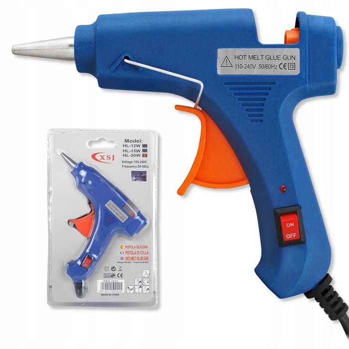 Pistolet Do Klejenia Klejarka 7mm + 50 Lasek Kleju Kolorowego Brokat K