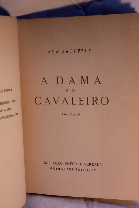 1ª edição de "A Dama e o Cavaleiro" (1960), de Ana Hatherly
