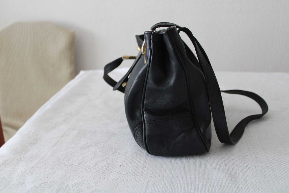 Mala em pele genuína, vintage, clássica de grande qualidade