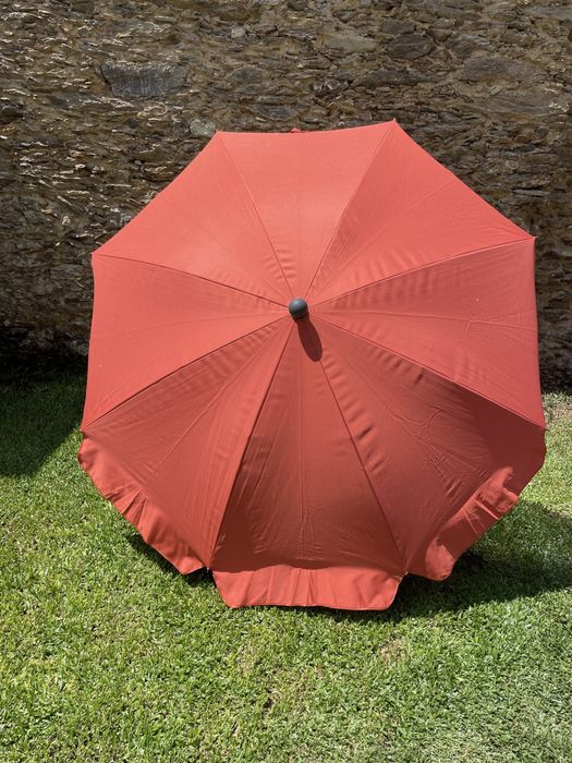 Guarda-sol Florabest inclinável vermelho com capa