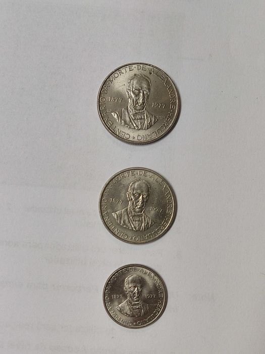 Conjunto de três moedas Alexandre Herculano