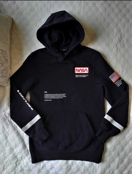 Super OKAZJA! H&M NASA Odblaskowa bluza z kapturem XS Regular Fit