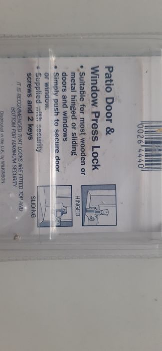 Скрытый нажимной замок для  окон и дверей  Sterling PLW100