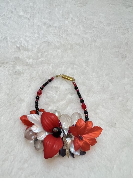 Bransoletka ręcznie robiona handmade vintage lata 80s coquette 23