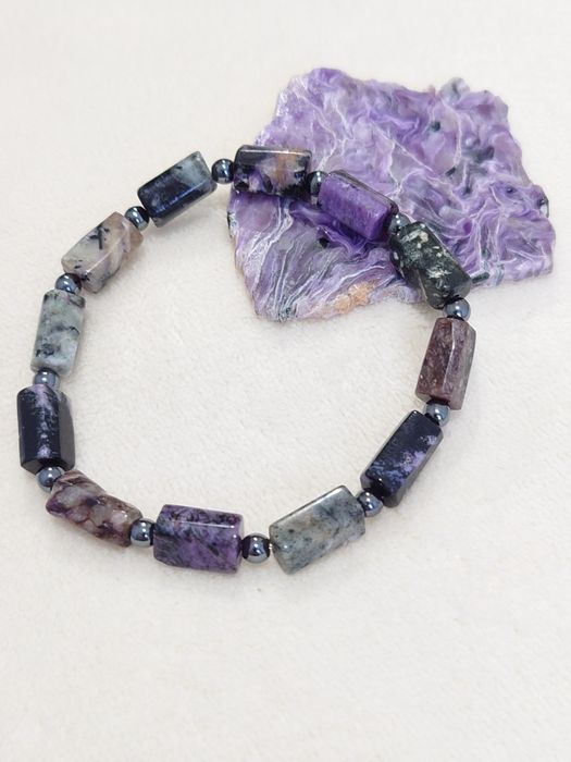 Bransoletka czaroit i hematyt