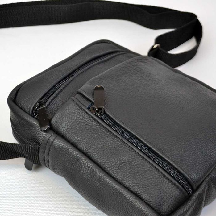 Чоловіча шкіряна сумка-месенджер сумка з натуральної шкіри через плече