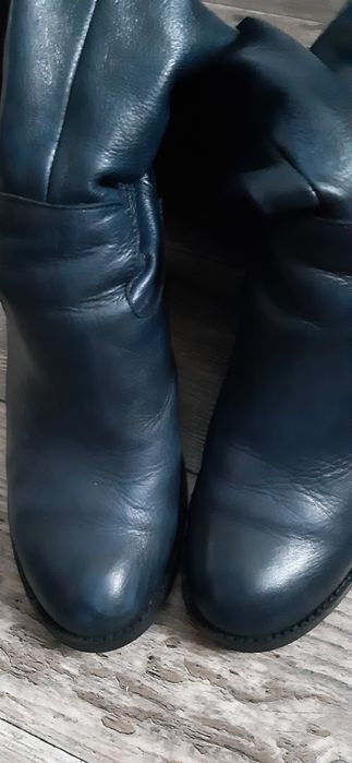 Włoskie skórzane wysokie kozaki 41. Obcas