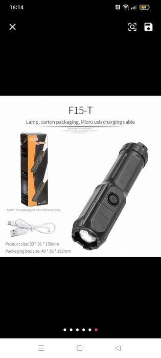 Lanterna led recarregável 500  / 800 lúmen