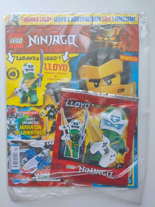 LEGO NINJAGO gazetka saszetka figurka LLOYD kolczasty kontroler miecz