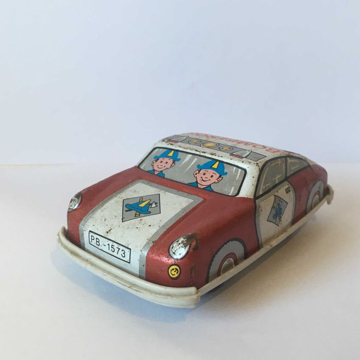 Brinquedo miniatura PORSCHE 911 Bombeiros - em chapa com fricção