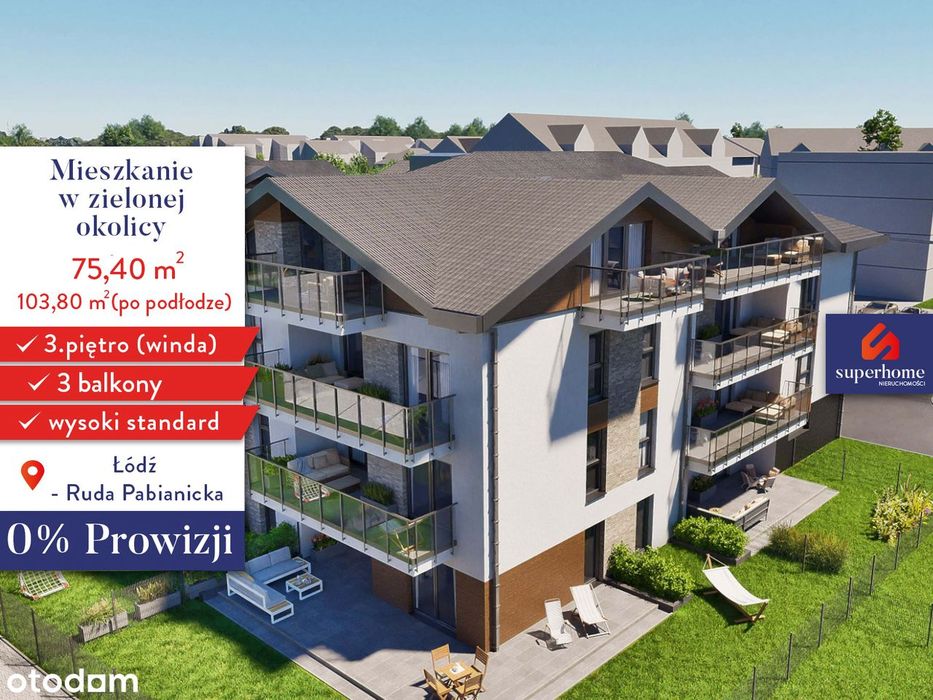 Komfortowe 4.pok. mieszkanie na Rudzie Pabianickiej przy lesie