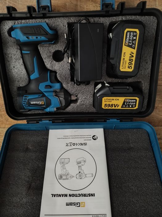 Klucz udarowy Gisam 1200nm + 2x bateria + walizka