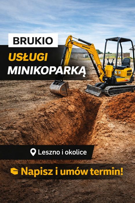 Minikoparka Leszno – wykopy, przyłącza, roboty ziemne