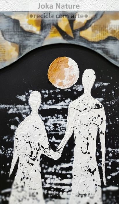 Painel único 100% artesanal c/técnicas mistas a acrílico sobre madeira