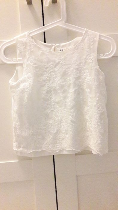 Biała koronkowa bluzka H&M xxs