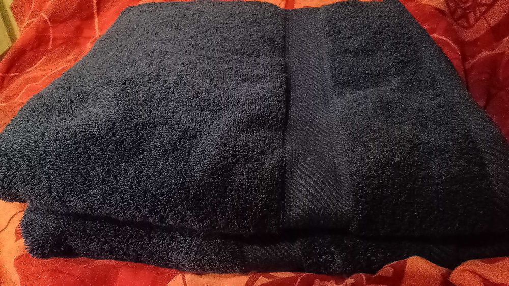 NOWE Dwa ręczniki bawełna 100%, frotte, granat, rozm.70x140