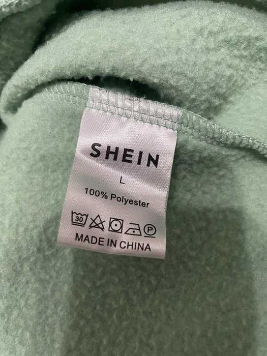Zielona Bluza z kapturem oversize L Shein