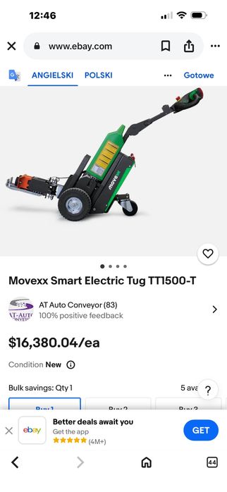 Ciągnik elektryczny TT1500 movex,paleciak ,widlak