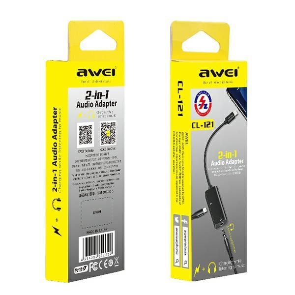 Adapter do słuchawek Lightning na Jack 3.5 + Ładowanie AWEI