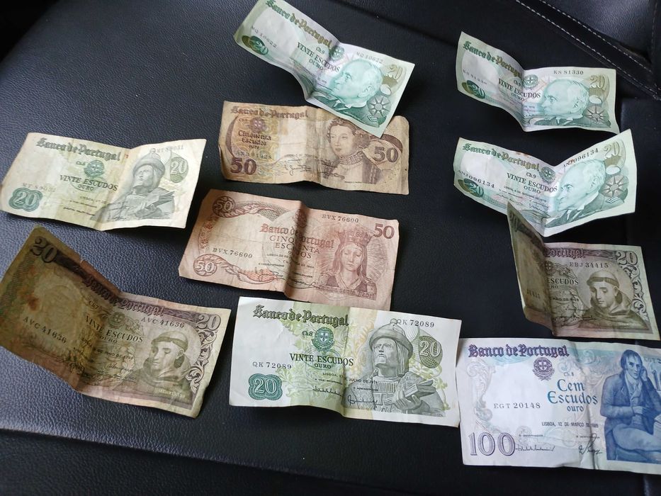 Notas antigas de escudo